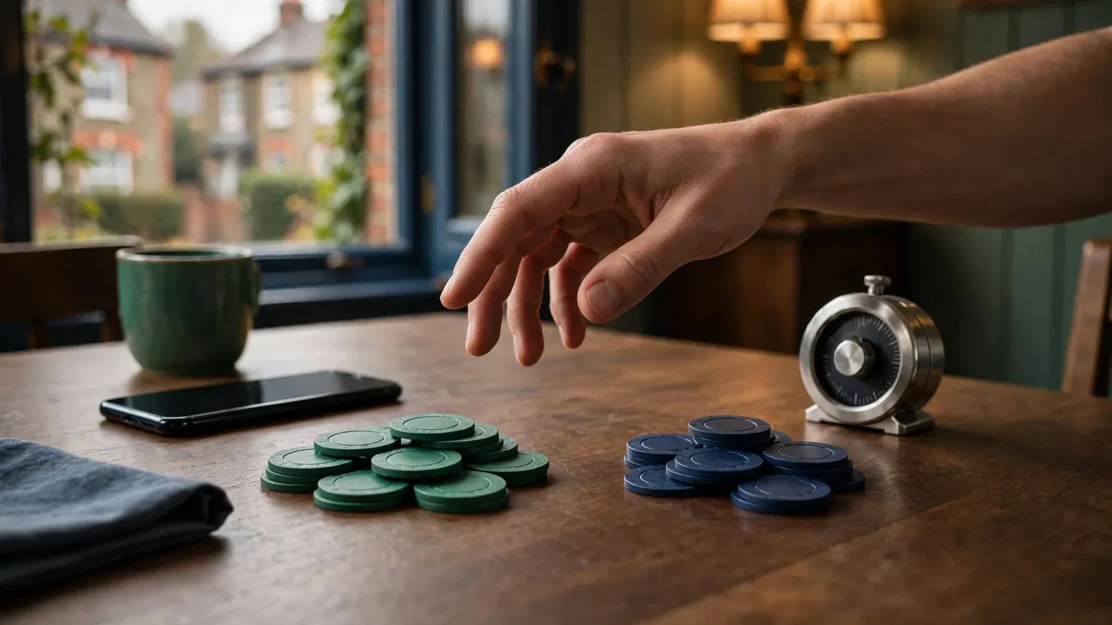 Chips divided into two groups illustrating age-based stake limits
