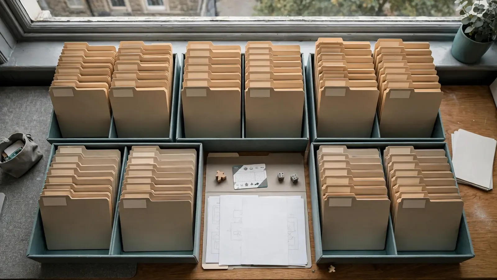 Organised game catalogue folders with one title's rules opened