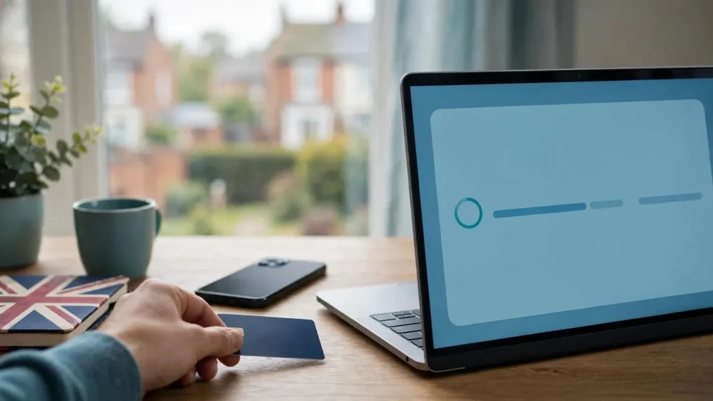 Secure UK bank transfer deposit shown on neutral devices