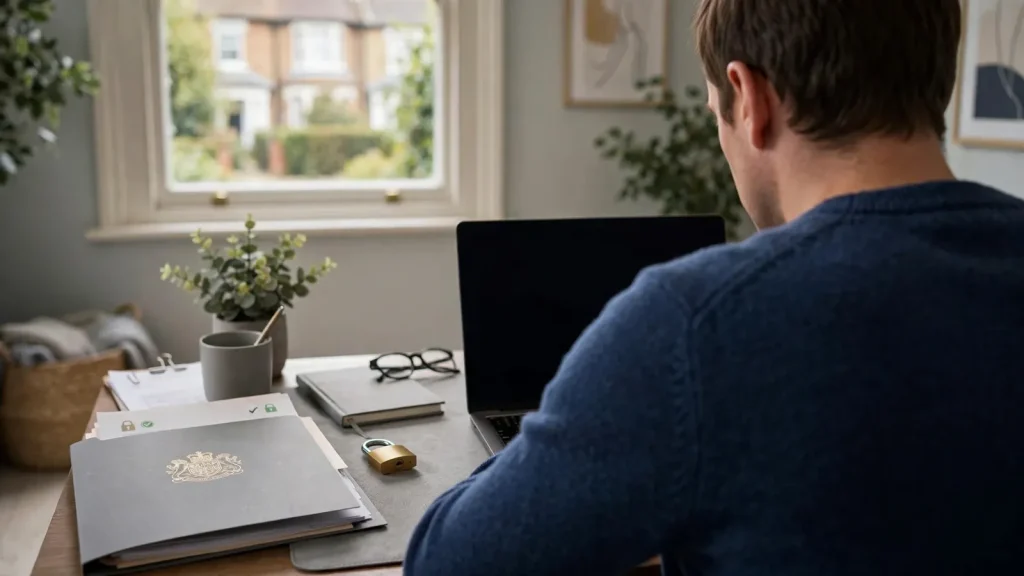 UK gambler reviewing a licensed casino provider on a laptop