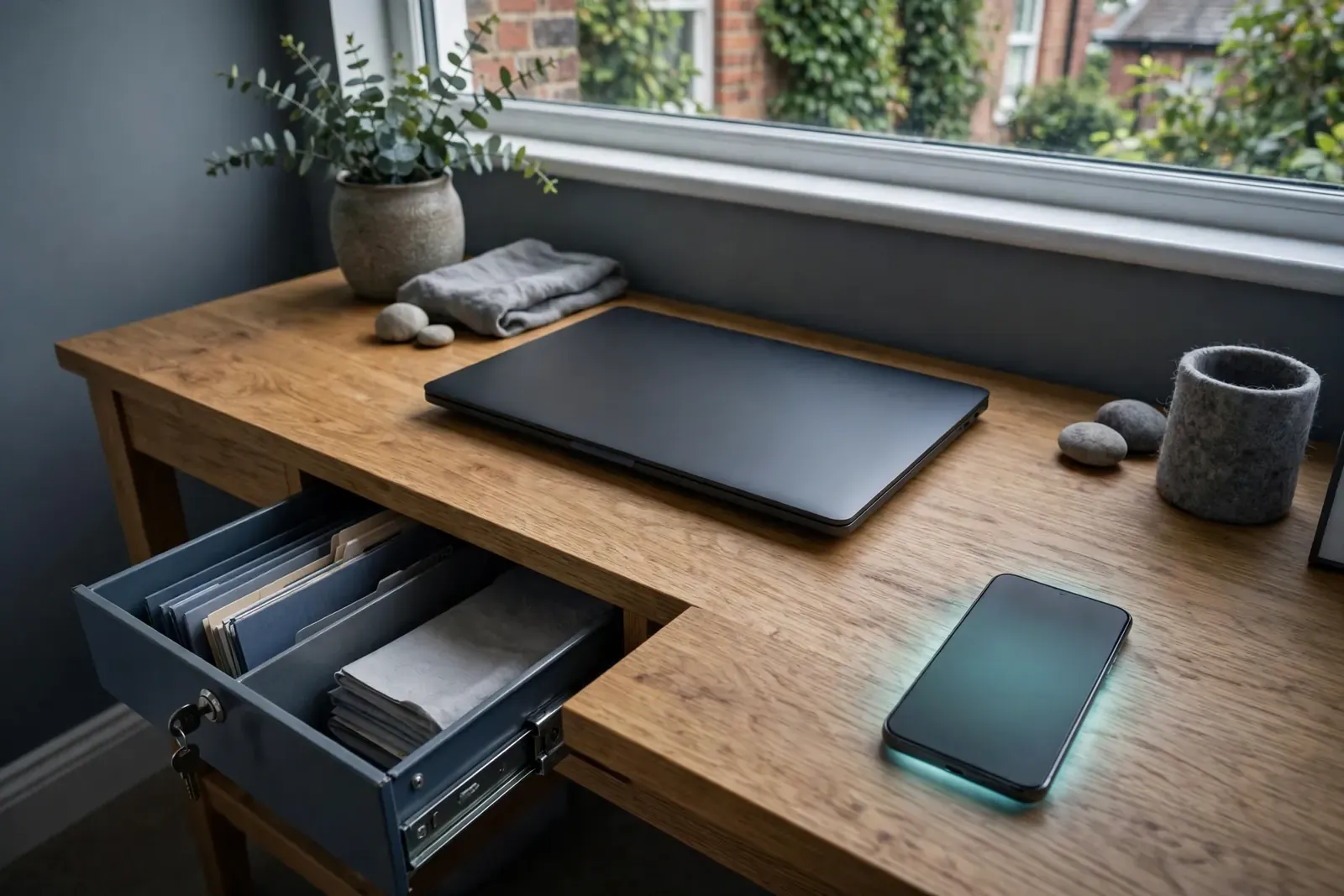 Closed devices and secured folders representing personal data protection
