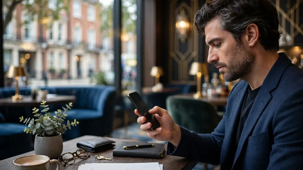 Person securely authorising a casino deposit through mobile open banking
